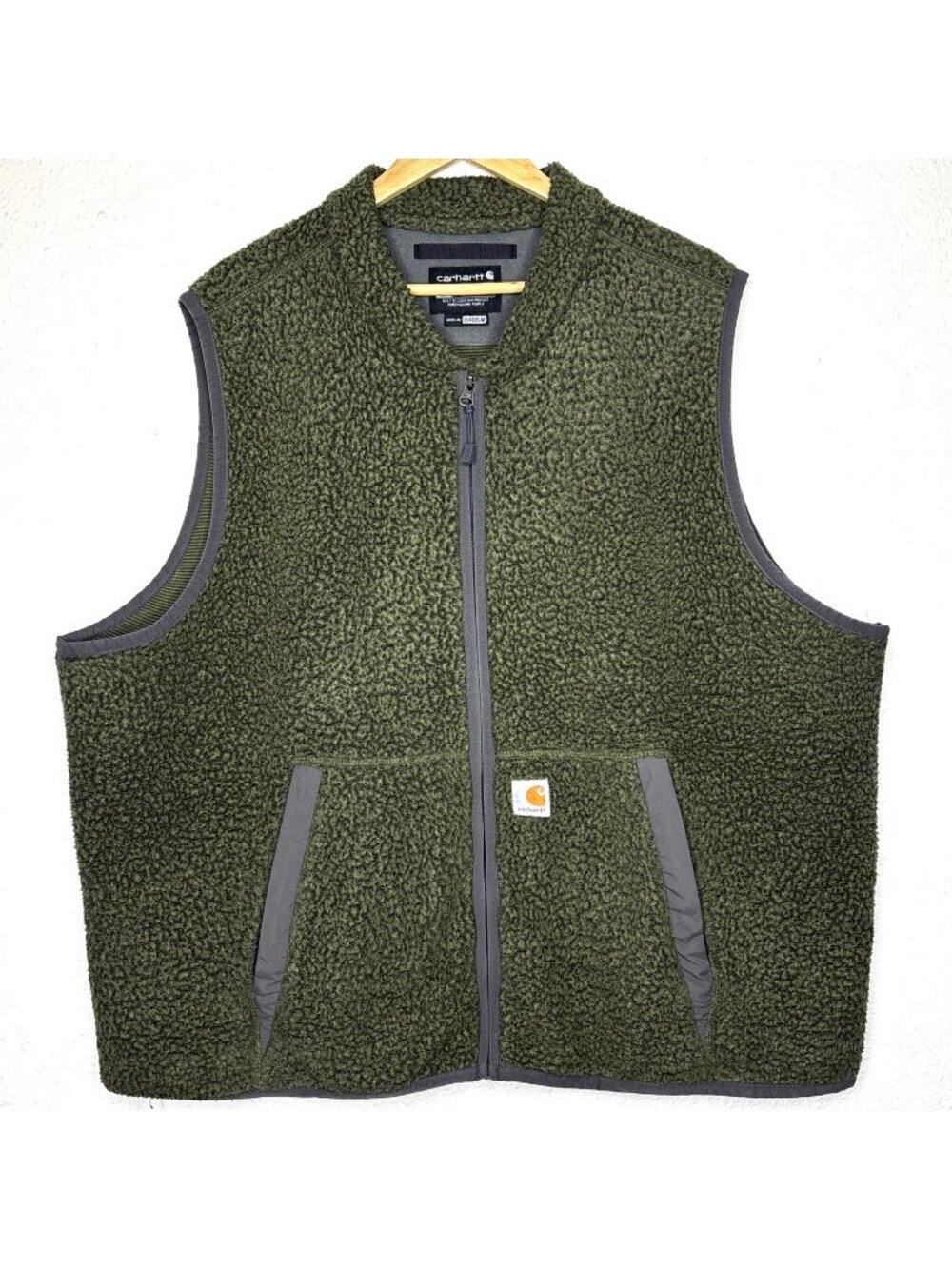 Carhartt Vest Mens 2XL Sherpa Fleece Relaxed Fit Zip Front Workwear OV4995-M